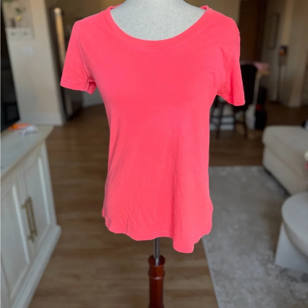 NWT L'Agence Cory Cotton Scoopneck Tee in Diva Pink Sz M